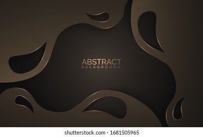 Brown abstract geometry background on the brown and gold line