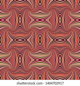 Brown abstract hypnotic seamless striped vortex pattern background design - vector illustration from swirling rays