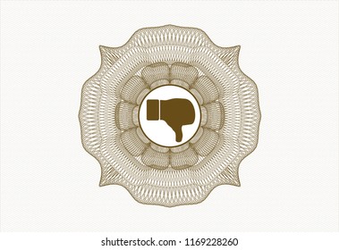 Brown abstract linear rosette with dislike icon inside