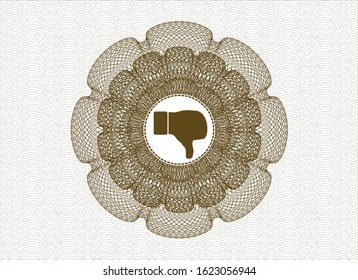 Brown abstract linear rosette with dislike icon inside