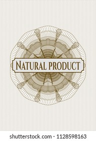 Brown abstract linear rosette with text Natural Product inside