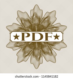 Brown abstract linear rosette with text PDF inside