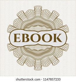 Brown abstract linear rosette with text ebook inside