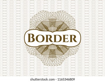 Brown abstract linear rosette with text Border inside
