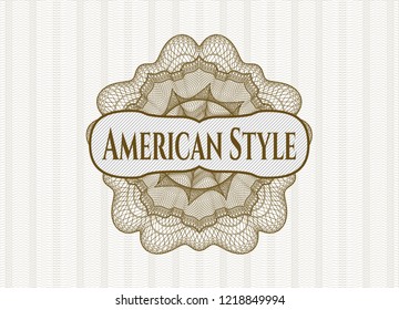 Brown abstract linear rosette with text American Style inside