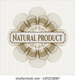 Brown abstract linear rosette with text Natural Product inside