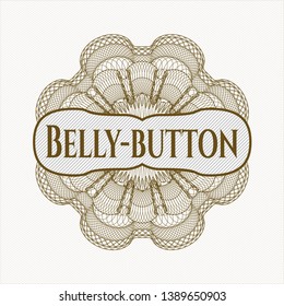Brown abstract linear rosette with text Belly-button inside