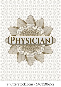 Brown abstract linear rosette with text Physician inside