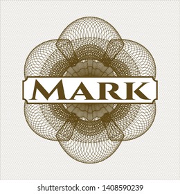Brown abstract linear rosette with text Mark inside