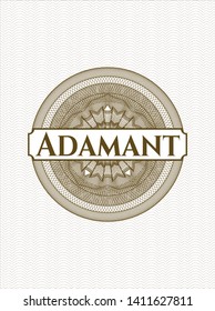 Brown abstract linear rosette with text Adamant inside