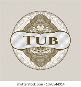 Brown abstract linear rosette with text Tub inside