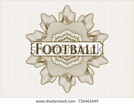 Brown abstract linear rosette with text Football inside