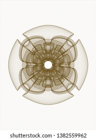Brown abstract linear rosette. Vector Illustration. Detailed.
