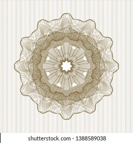 Brown abstract linear rosette. Vector Illustration. Detailed.