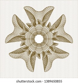 Brown abstract linear rosette. Vector Illustration. Detailed.