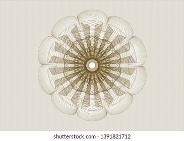 Brown abstract linear rosette. Vector Illustration. Detailed.