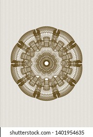 Brown abstract linear rosette. Vector Illustration. Detailed.