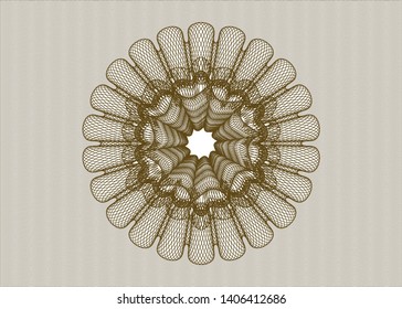 Brown abstract linear rosette. Vector Illustration. Detailed.