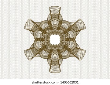 Brown abstract linear rosette. Vector Illustration. Detailed.