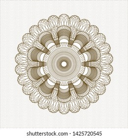 Brown abstract linear rosette. Vector Illustration. Detailed.