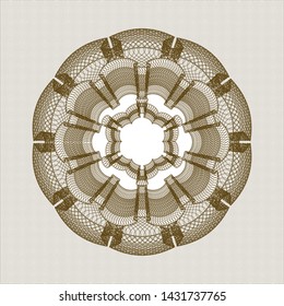 Brown abstract linear rosette. Vector Illustration. Detailed.