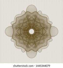 Brown abstract linear rosette. Vector Illustration. Detailed.