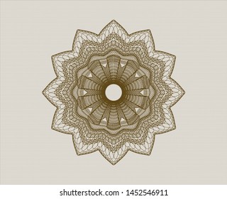 Brown abstract linear rosette. Vector Illustration. Detailed.