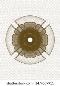 Brown abstract linear rosette. Vector Illustration. Detailed.