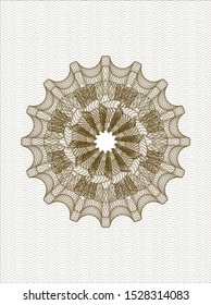 Brown abstract linear rosette. Vector Illustration. Detailed.