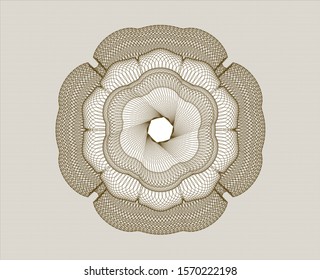 Brown abstract linear rosette. Vector Illustration. Detailed.