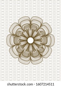 Brown abstract linear rosette. Vector Illustration. Detailed.