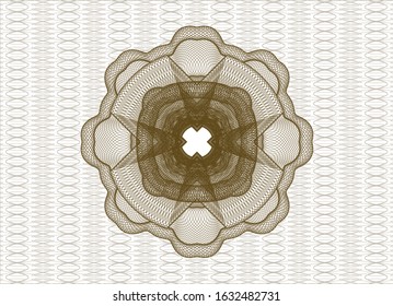 Brown abstract linear rosette. Vector Illustration. Detailed.