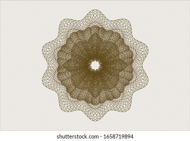 Brown abstract linear rosette. Vector Illustration. Detailed.
