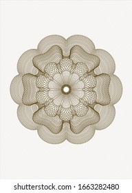 Brown abstract linear rosette. Vector Illustration. Detailed.