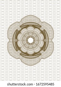 Brown abstract linear rosette. Vector Illustration. Detailed.