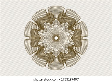 Brown abstract linear rosette. Vector Illustration. Detailed. 