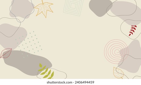 Brown abstract liquid shape frame illustration.frame background that combines leaves, distorted line drawings, and liquid shapes.