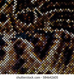Brown abstract mosaic background. There is a variant in a vector.