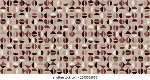 Brown abstract pattern for coffee shop. Seamless pattern abstract and coffee halves. Used as a seamless vector print.