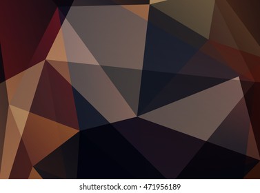 Brown  abstract polygonal background. Vector illustration