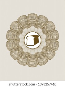 Brown abstract rosette with bread icon inside