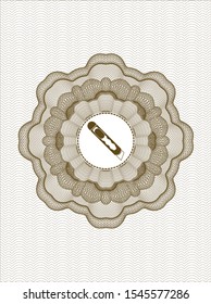 Brown abstract rosette with cutter icon inside