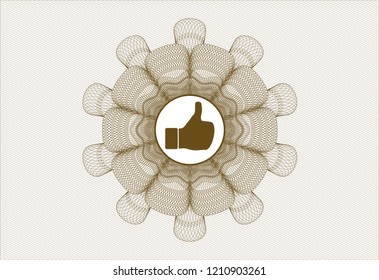 Brown abstract rosette with like icon inside