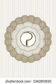 Brown abstract rosette with sickle icon inside