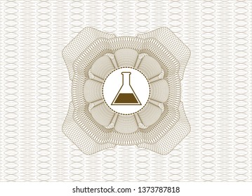 Brown abstract rosette with test tube icon inside