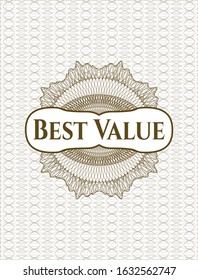 Brown abstract rosette with text Best Value inside