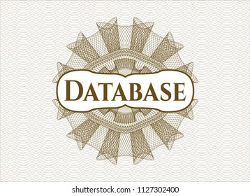 Brown abstract rosette with text Database inside