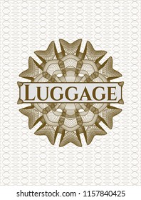 Brown abstract rosette with text Luggage inside