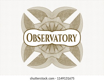 Brown abstract rosette with text Observatory inside