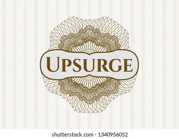 Brown abstract rosette with text Upsurge inside